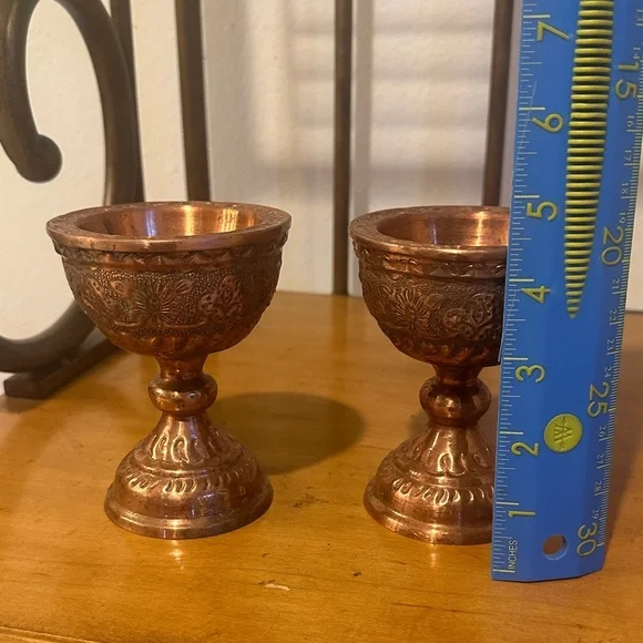 Elegant Copper Chalice Set